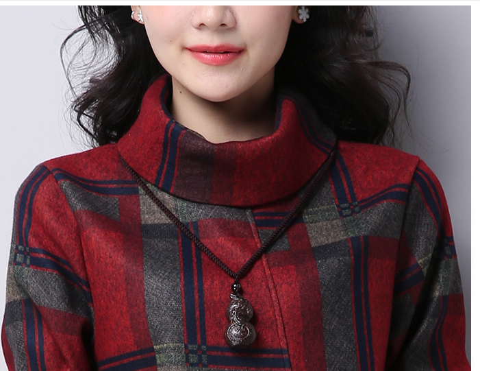 Woolen Dress Large Size Retro Plaid Autumn And Winter - L&M LIFE PRODUCTS