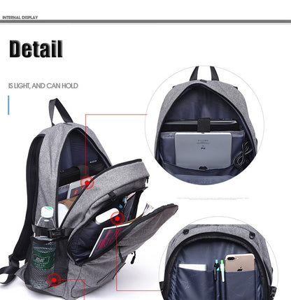 Men's shoulder bag, schoolbag, basketball bag, middle school students' charging Sports Backpack - L&M LIFE PRODUCTS