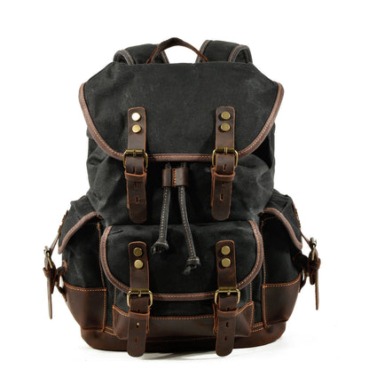 Canvas stitching leather mountaineering bag - L&M LIFE PRODUCTS