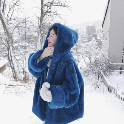 Loose Fur Faux Rex Rabbit Plush Sweater Coat - L&M LIFE PRODUCTS