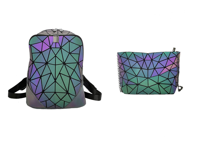 Luminous Makeup Bag Lattice Design Geometric Bag - L&M LIFE PRODUCTS