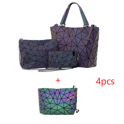 Luminous Makeup Bag Lattice Design Geometric Bag - L&M LIFE PRODUCTS