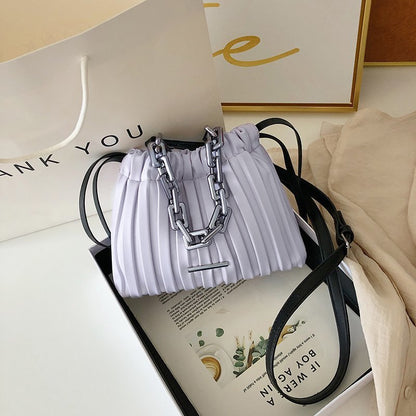 Designer Women Bags 2021 Drawstring Bucket Bag with Thick Chain Crossbody Bag - L&M LIFE PRODUCTS