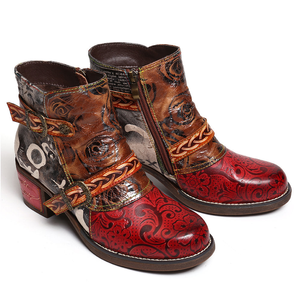 Snake print women's leather boots - L&M LIFE PRODUCTS