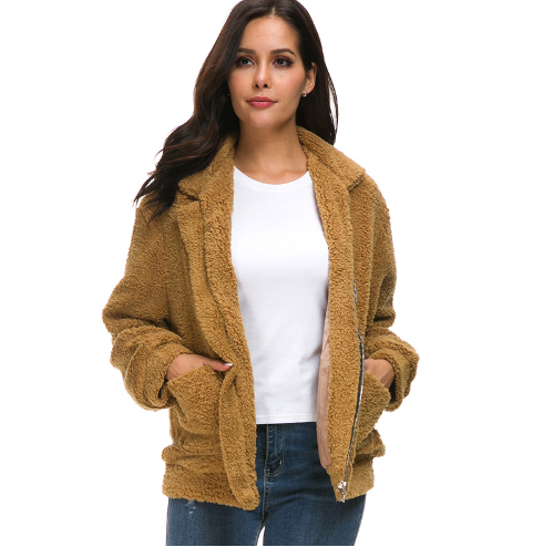 Women's zipper plush jacket - L&M LIFE PRODUCTS