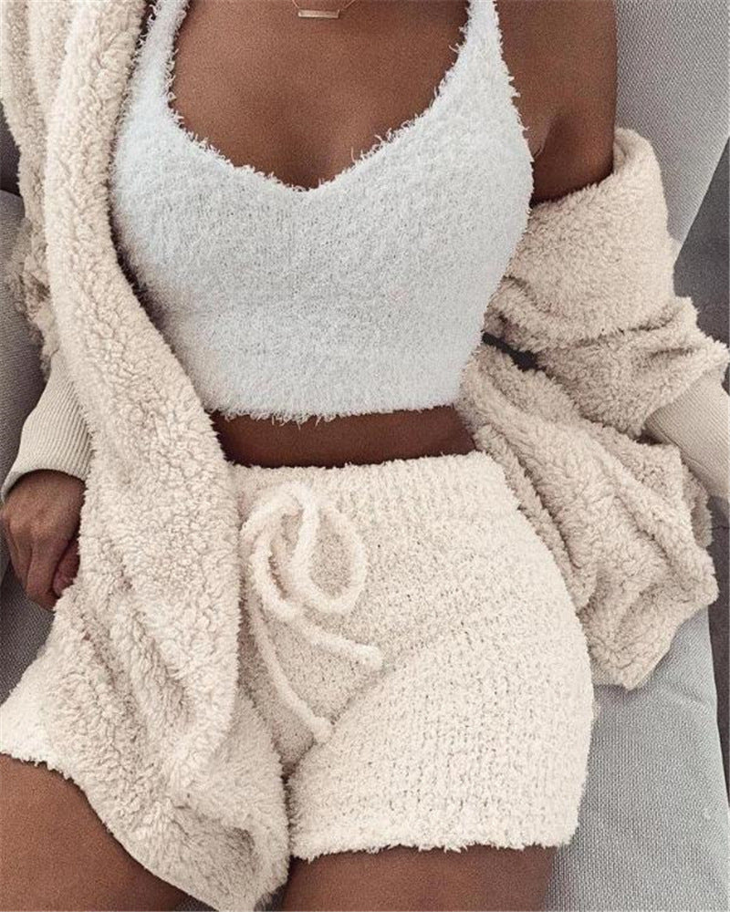 Long Sleeve Crop Tank Top Shorts Pajama Set - L&M LIFE PRODUCTS