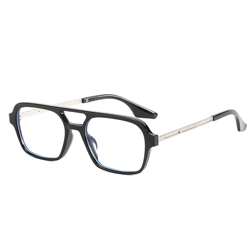 Sunglasses Star With The Same Retro Black Frame Double Beam Plain Glasses - L&M LIFE PRODUCTS