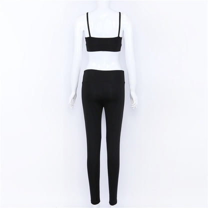 Yoga Set New  Solid Crop Top Long Pant Athleisure Women Suit Gym Sports BraLegging Two Piece Set Sportswear - L&M LIFE PRODUCTS