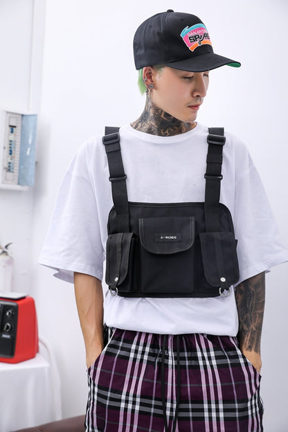 Wild INS net red with the function KANYE WEST upper body tactical eat chicken multi-pocket vest pocket chest bag - L&M LIFE PRODUCTS