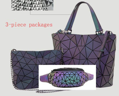 Luminous Makeup Bag Lattice Design Geometric Bag - L&M LIFE PRODUCTS