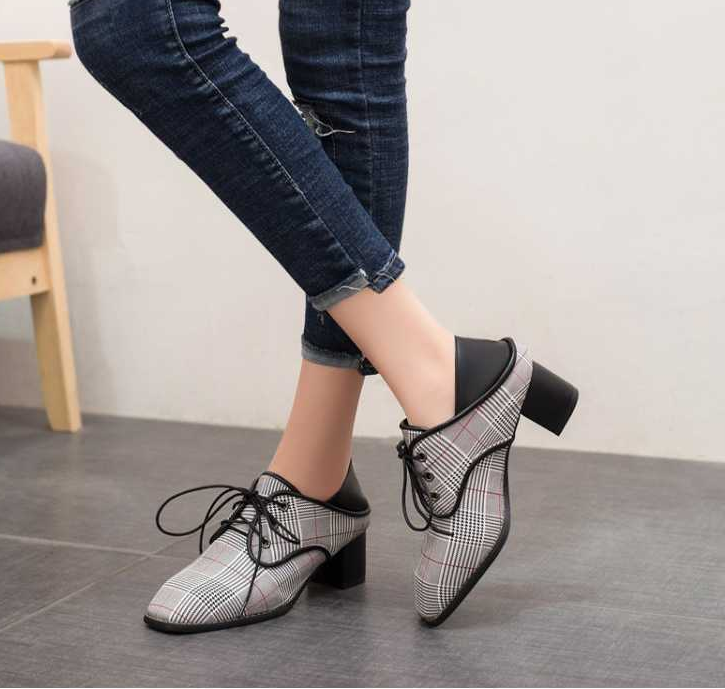 Spring new single shoes women wear lazy shoes with thick with laced cloth British wind wild women shoes - L&M LIFE PRODUCTS