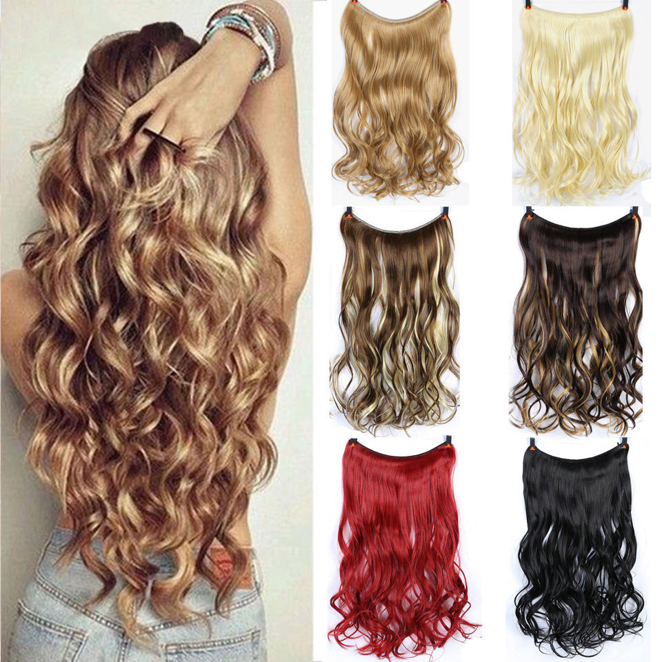 Straight And Curly Hair High Temperature Silk Fish Line Hair Extension Piece - L&M LIFE PRODUCTS
