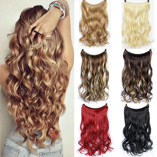 Straight And Curly Hair High Temperature Silk Fish Line Hair Extension Piece - L&M LIFE PRODUCTS