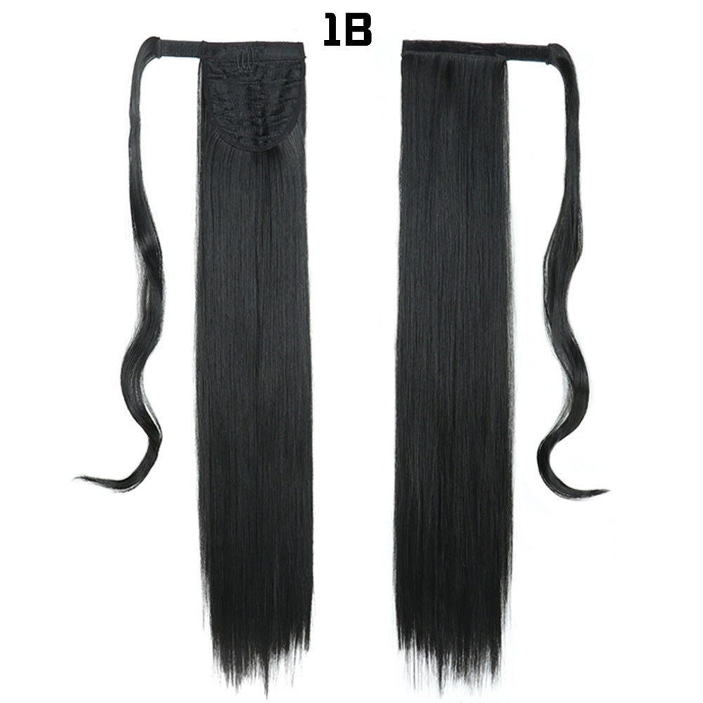 European And American Long Straight Hair Velcro Ponytail - L&M LIFE PRODUCTS