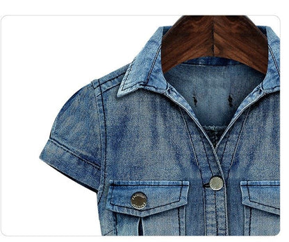 Summer New Retro Short-sleeved Denim Dress - L&M LIFE PRODUCTS