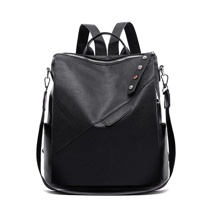 Backpack Pu Soft Leather College Style Female Schoolbag Simple Tide Brand Travel - L&M LIFE PRODUCTS