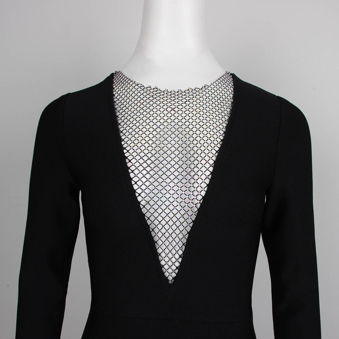 Sexy Net Diamond Ladies Party Long-sleeved Bandage Slim Dress - L&M LIFE PRODUCTS