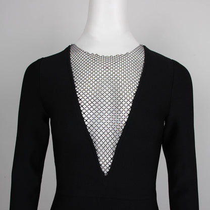 Sexy Net Diamond Ladies Party Long-sleeved Bandage Slim Dress - L&M LIFE PRODUCTS