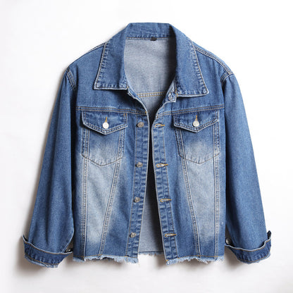 Denim  Loose Frayed Short Jacket - L&M LIFE PRODUCTS