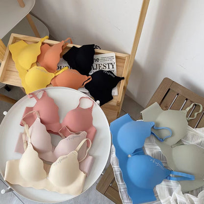 One Piece Glossy Girl's Underwear Thin No Steel Ring Gather Bra - L&M LIFE PRODUCTS