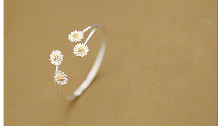 S925 Sterling Silver Bracelet wholesale sweet temperament double Daisy Bracelet Sterling silver jewelry. - L&M LIFE PRODUCTS