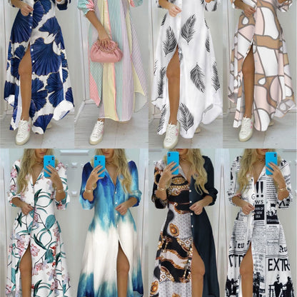 Sexy Dress With Fashion Print And Long-sleeved Shirt - L&M LIFE PRODUCTS