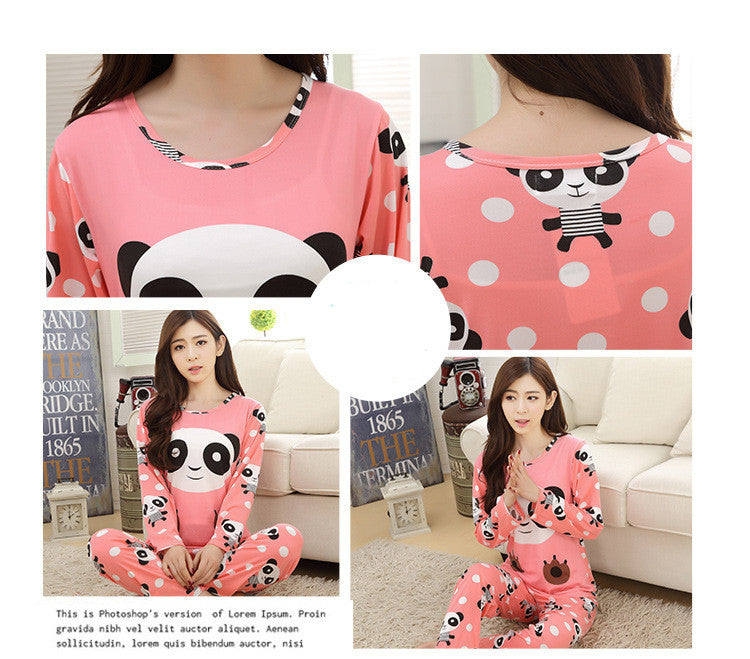 Fashion Cartoon Lady Long Sleeve Pajamas Suit - L&M LIFE PRODUCTS