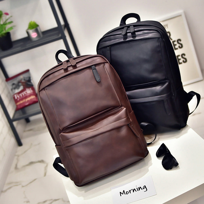 Retro casual backpack backpack men computer bag student bag Korean female leather travel tide one generation - L&M LIFE PRODUCTS