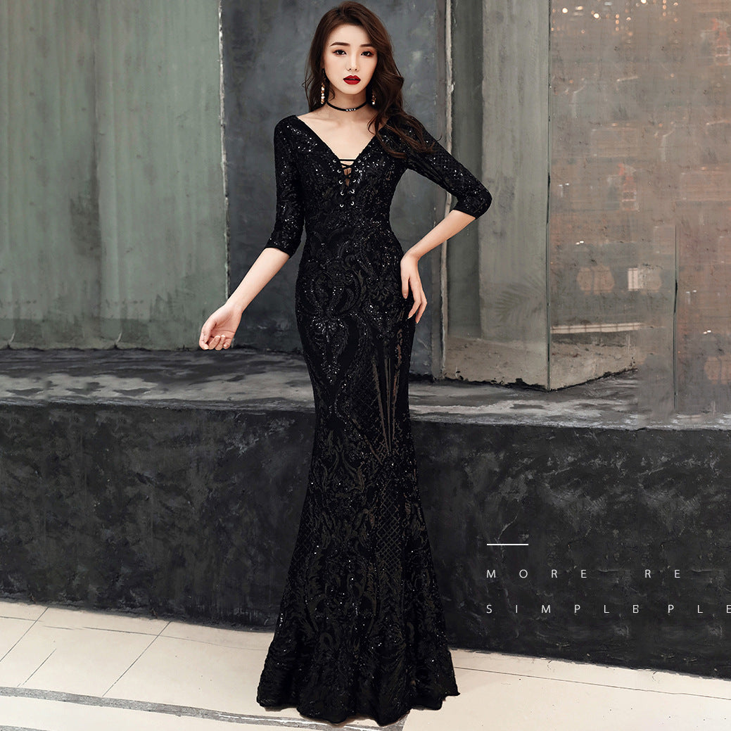 Sexy fishtail dress in sequined evening dress - L&M LIFE PRODUCTS