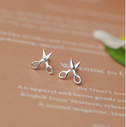 925 STERLING CUTE Small Scissors SILVER EARRINGS - L&M LIFE PRODUCTS