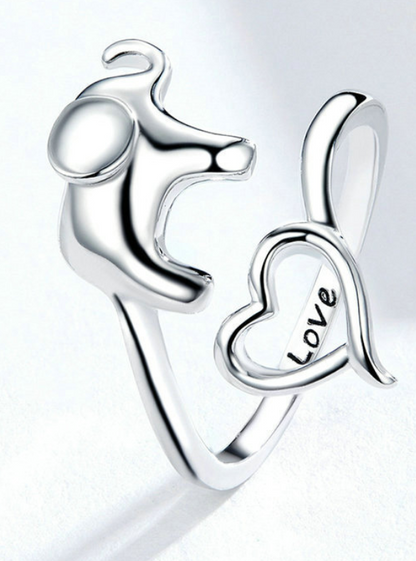 Cute animal heart shaped sterling silver ring - L&M LIFE PRODUCTS