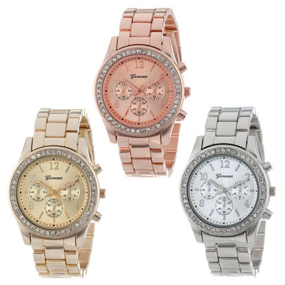 Diamond bracelet watch stainless steel belt watch Geneva alloy watch - L&M LIFE PRODUCTS