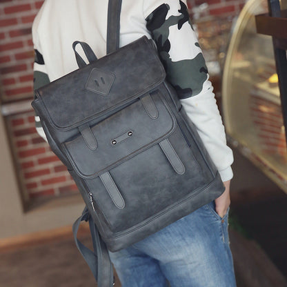 2023 new fashion color leather retro Backpack Laptop computer backpack on behalf of a man - L&M LIFE PRODUCTS