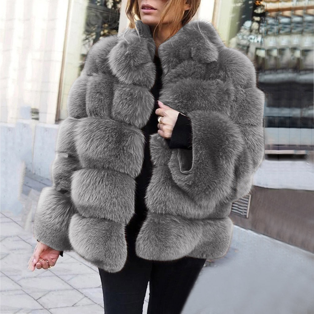 Faux fur stitching women's jacket - L&M LIFE PRODUCTS
