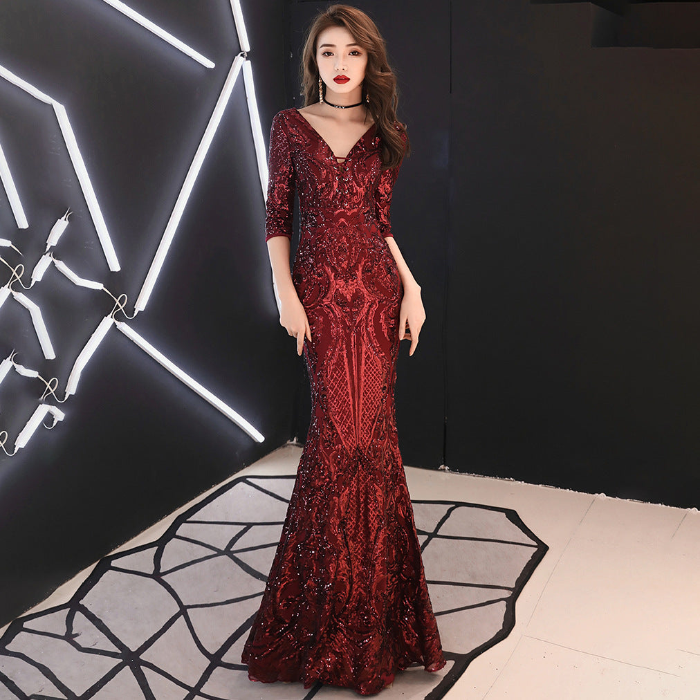 Sexy fishtail dress in sequined evening dress - L&M LIFE PRODUCTS