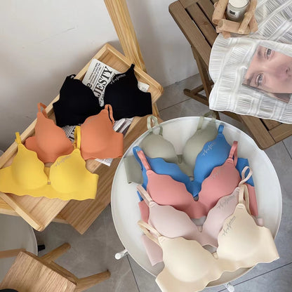 One Piece Glossy Girl's Underwear Thin No Steel Ring Gather Bra - L&M LIFE PRODUCTS