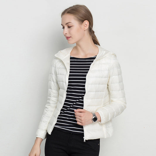 Lightweight Down Jacket Women Short Hooded Super Lightweight - L&M LIFE PRODUCTS