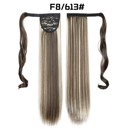 European And American Long Straight Hair Velcro Ponytail - L&M LIFE PRODUCTS