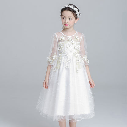New girls princess dress flower girl dress birthday party dinner host long skirt wedding children's pettiskirt - L&M LIFE PRODUCTS