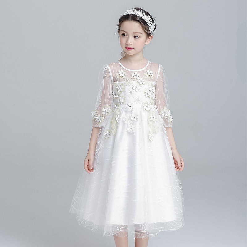 New girls princess dress flower girl dress birthday party dinner host long skirt wedding children's pettiskirt - L&M LIFE PRODUCTS
