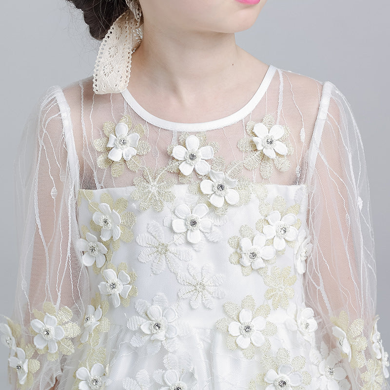 New girls princess dress flower girl dress birthday party dinner host long skirt wedding children's pettiskirt - L&M LIFE PRODUCTS