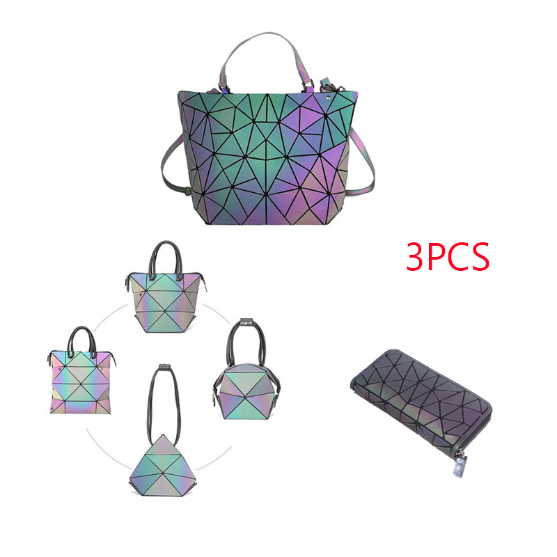 Luminous Makeup Bag Lattice Design Geometric Bag - L&M LIFE PRODUCTS