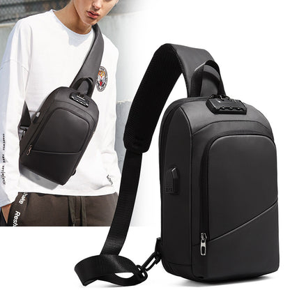 Anti-theft Lock Upscale Chest Bag Men Shoulder Bags USB Charging Crossbody Bags Summer Short Trip Travel Messengers Bag Unisex - L&M LIFE PRODUCTS