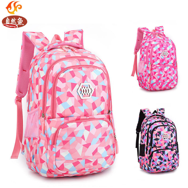 Han edition college, wind girls' double shoulder schoolbag schoolchildren 3-4-6 grade child nurse ridges 8-12 years old - L&M LIFE PRODUCTS