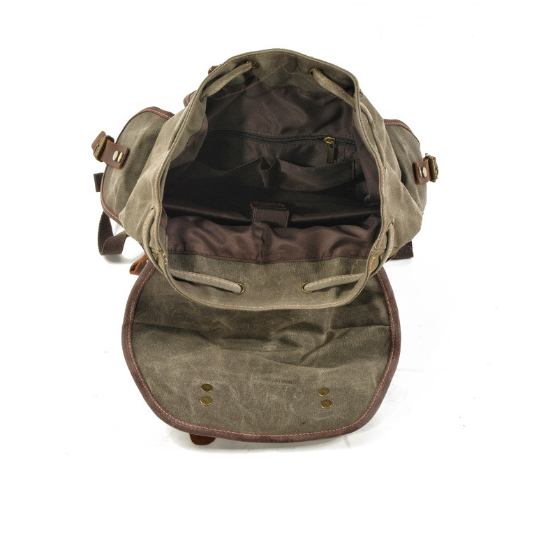 Canvas stitching leather mountaineering bag - L&M LIFE PRODUCTS