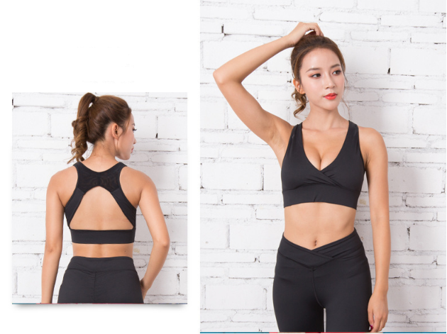 Women's quick-drying sports bra women's yoga clothing Shock-collecting V-neck sexy fitness sports underwear - L&M LIFE PRODUCTS