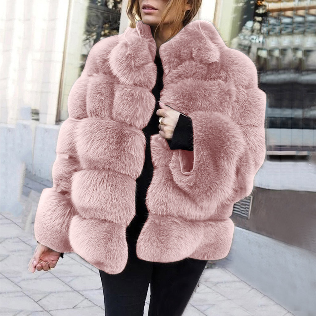 Faux fur stitching women's jacket - L&M LIFE PRODUCTS