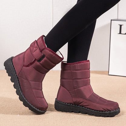 Winter Fabric Casual Cotton Shoes Mid-tube Artificial Wool Plus Velvet Thick Snow Boots - L&M LIFE PRODUCTS