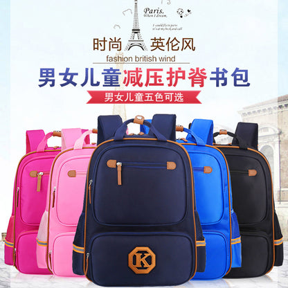 Children's schoolbags, schoolchildren, boys and girls, 1-3-4-6 grade English wind reducing children's backpacker - L&M LIFE PRODUCTS