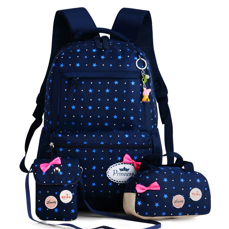 New Korean children's schoolbag schoolbag, schoolbag, schoolbag, lovely girl, three pieces of 3-4-5 grade Backpack - L&M LIFE PRODUCTS